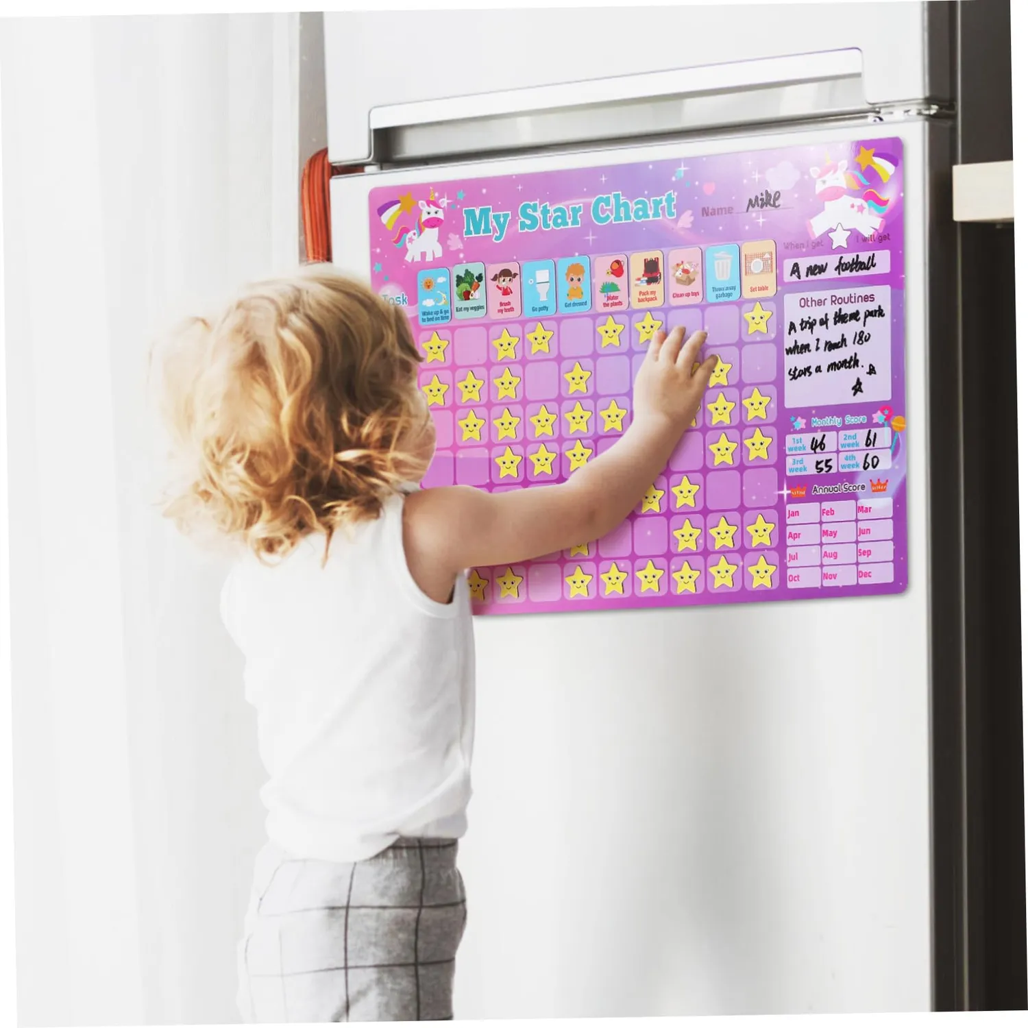 Angoily Tabella Magnetica Ricompense Bambini 42x29,6 cm Colorata