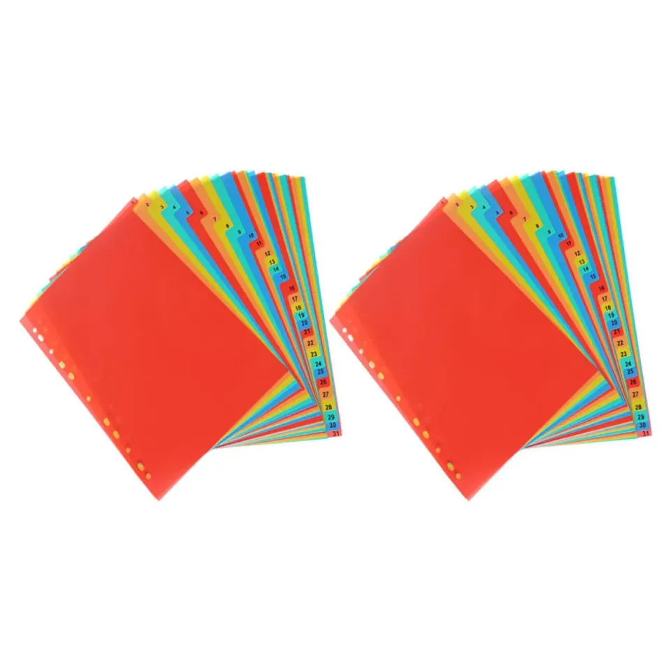 Angoily Divisori Indice A4 11 Fori Numerati 1-31 PVC 2 Set
