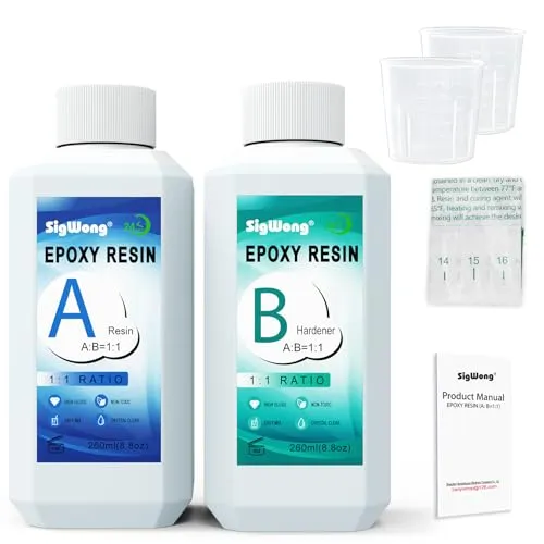Sigwong resina epossidica trasparente 520 ml kit 1:1