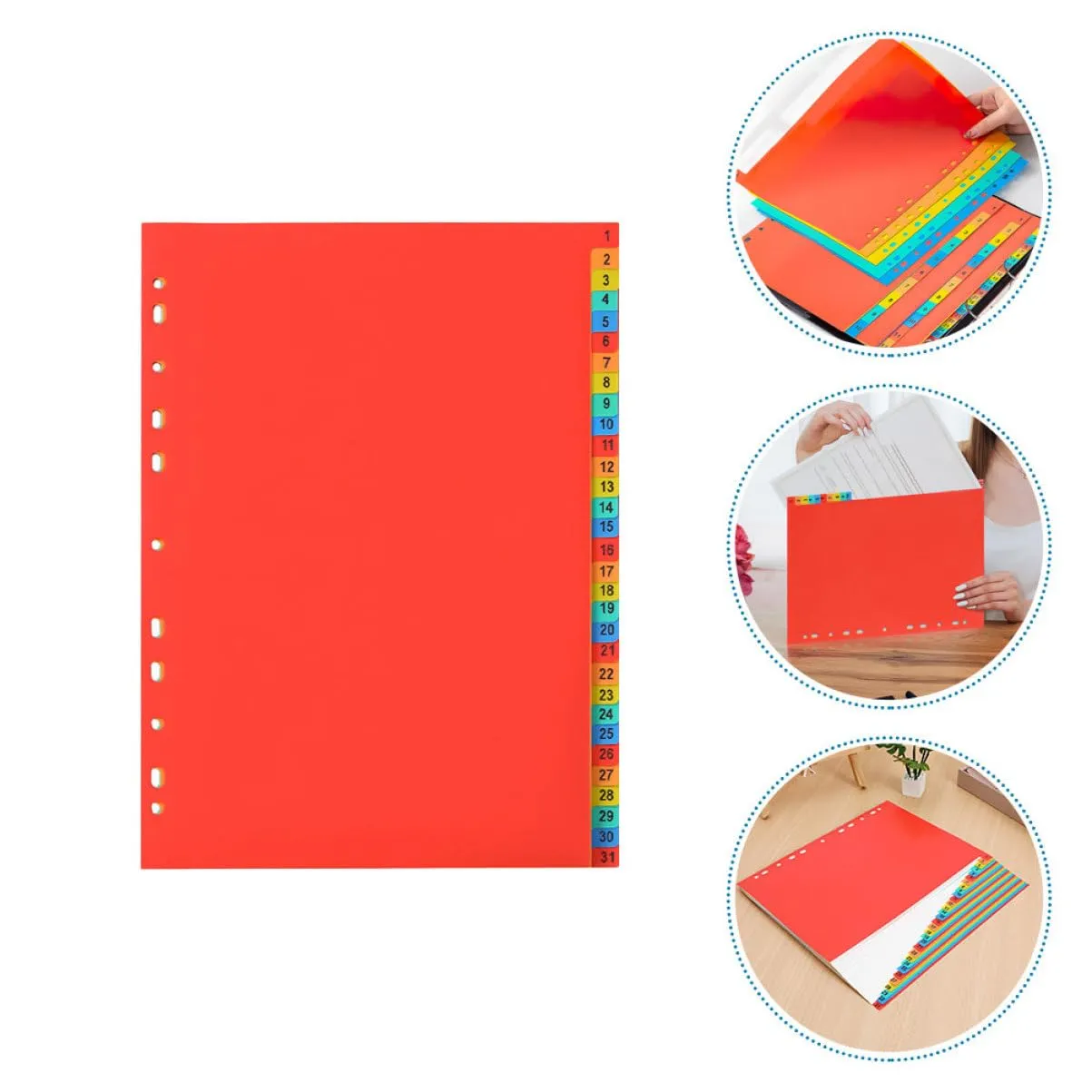 Angoily Divisori Indice A4 11 Fori Numerati 1-31 PVC 2 Set