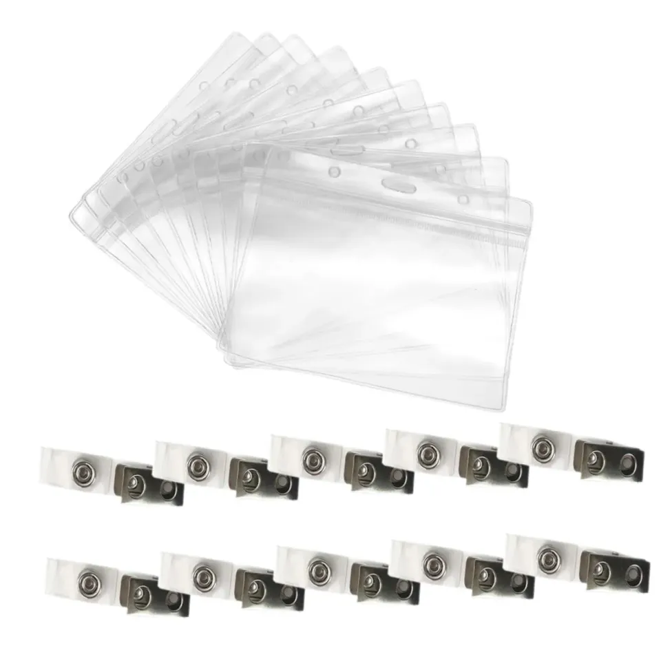 Angoily Porta Tessere Trasparente PVC Doppio Foro 20 Pezzi