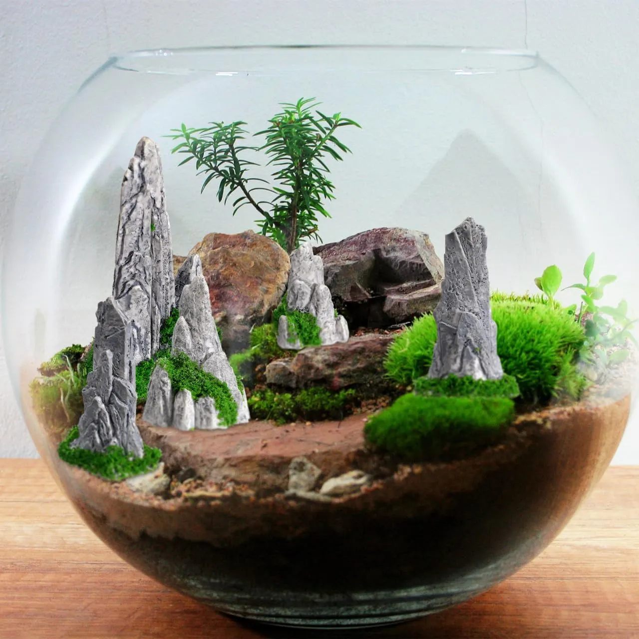 Angoily Roccia miniatura decorativa bonsai in resina