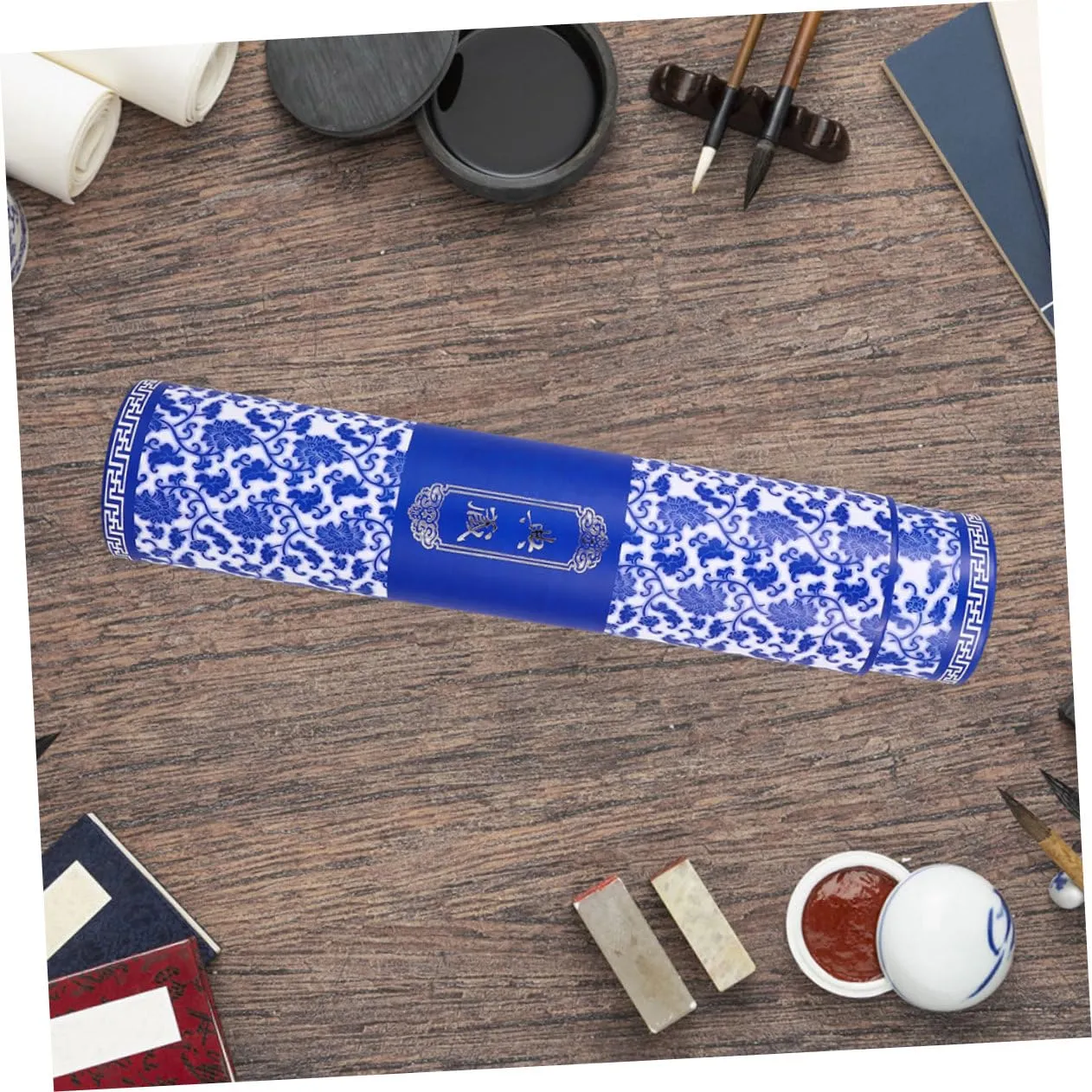 Angoily tubo porta poster blu 2 pezzi decorato