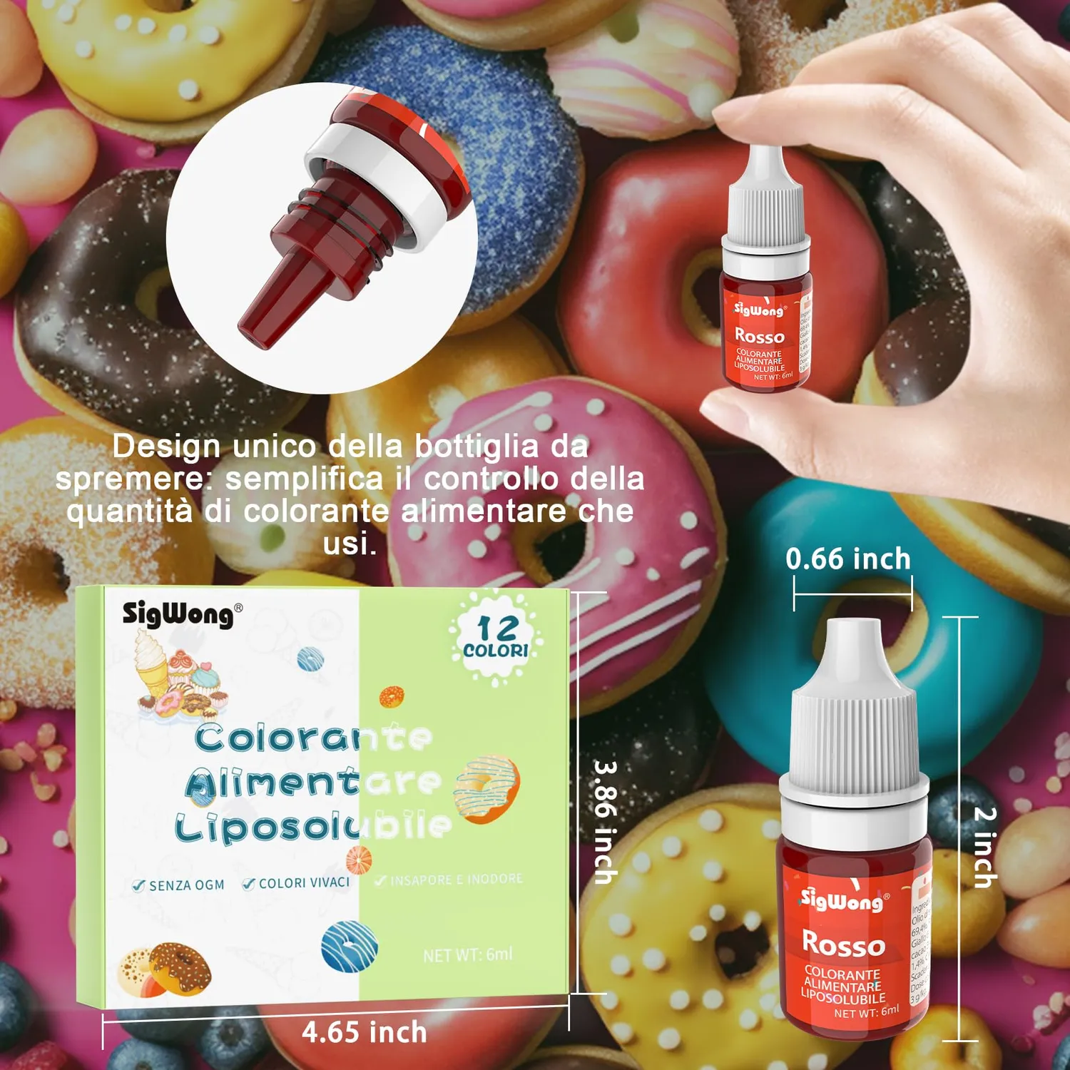 Sigwong Coloranti Alimentari Cioccolato 12x6ml liposolubili