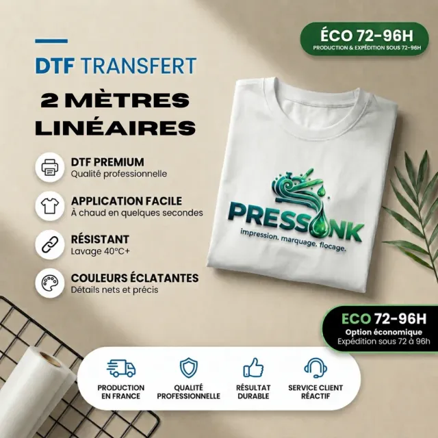 Pressink DTF Metro 34cm Economico 72h transfer tessile 2 m HD