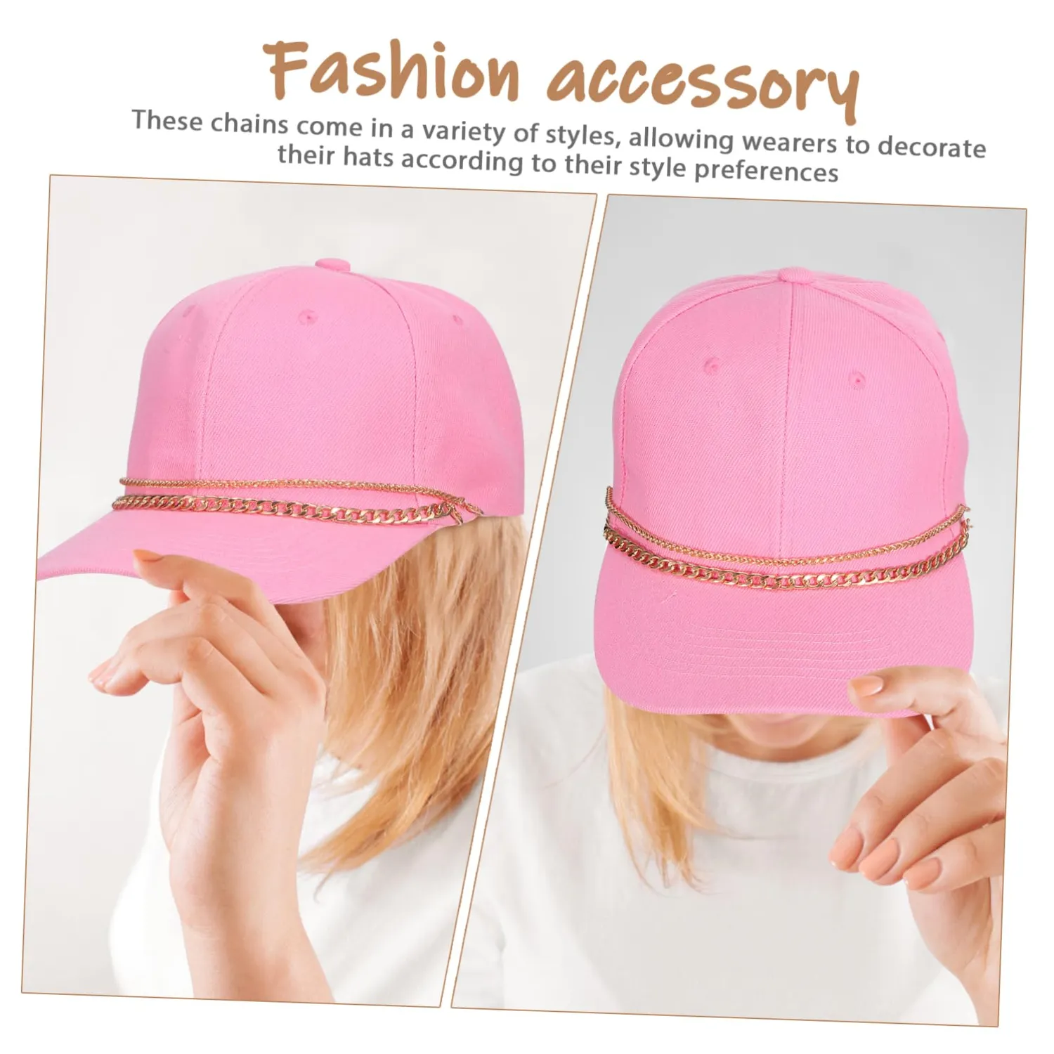 Angoily Catena Cappello Rame Moschettone Decorativa Berretto