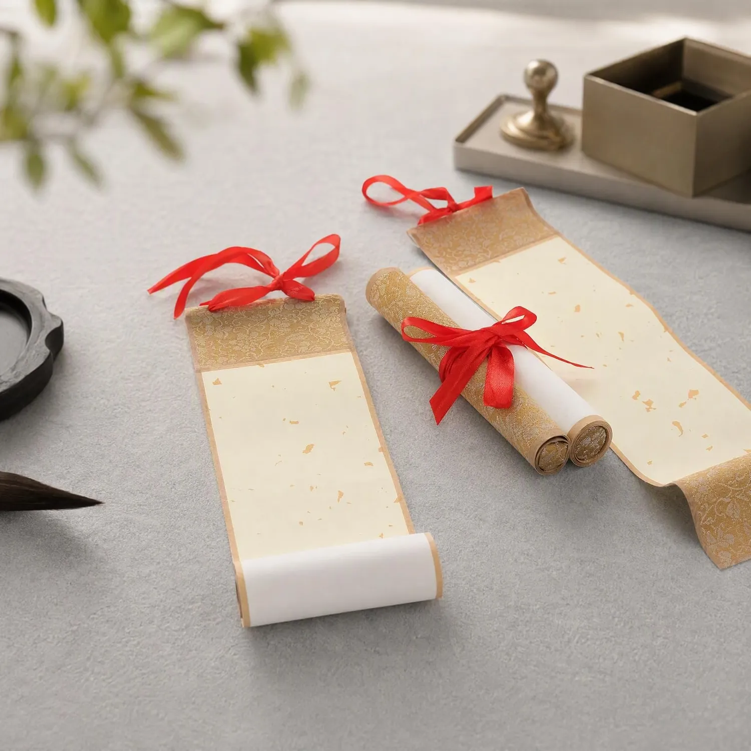 Angoily carta per calligrafia in mini rotoli 2 pezzi bianca