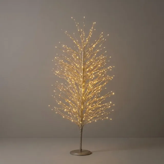 Giodicart Xmas Faggio 1500 Led albero luminoso oro 150 cm luce calda