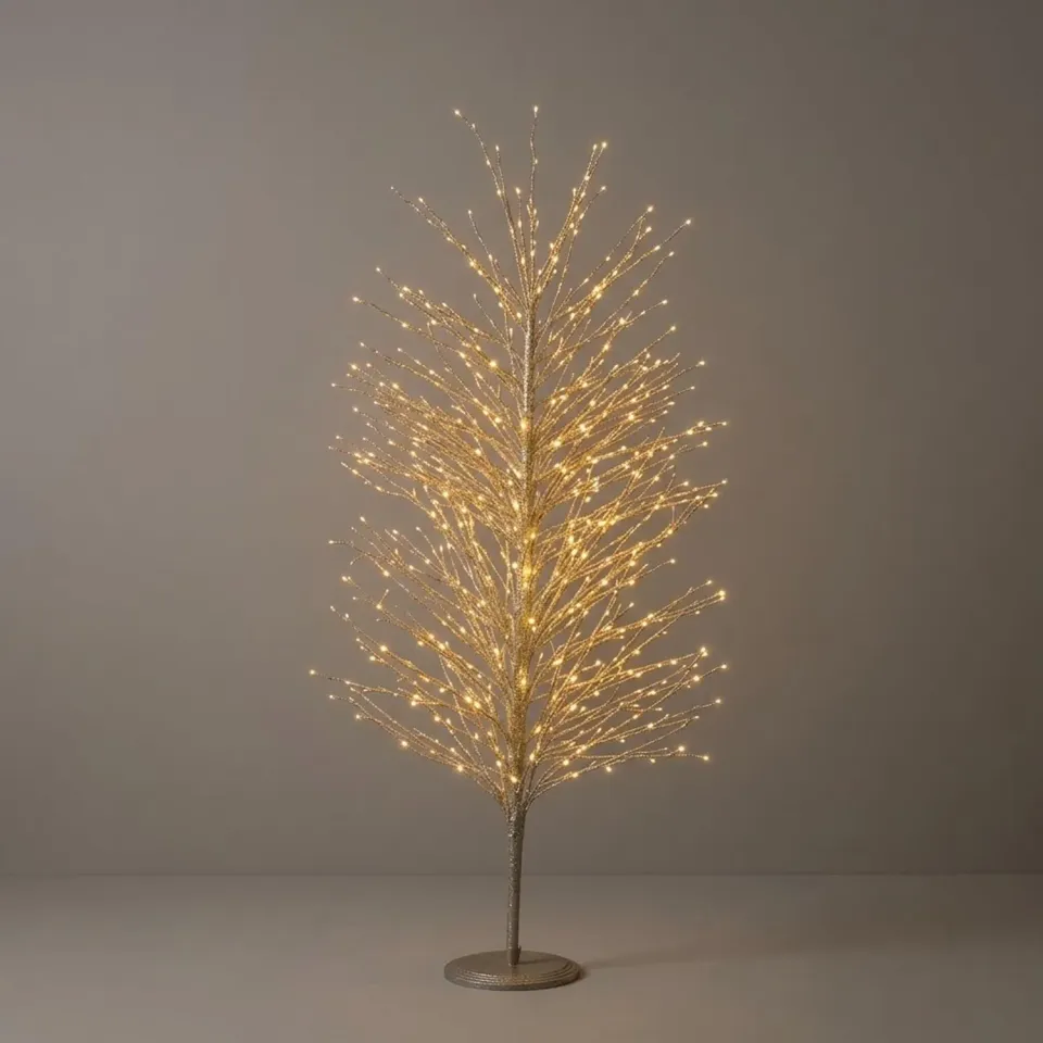 Giodicart Xmas Faggio 1500 Led albero luminoso oro 150 cm luce calda