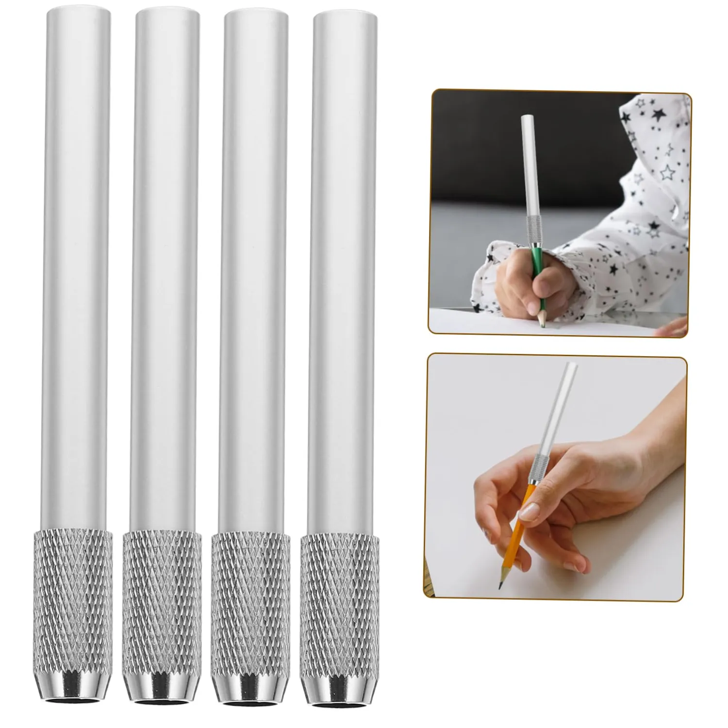 Angoily Estensore Matite Metallo Argento 6 Pezzi Scuola