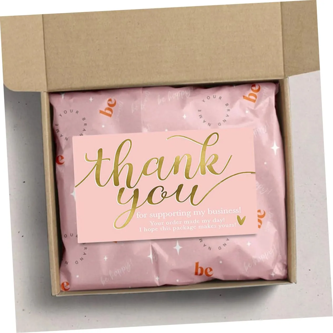 Angoily Biglietti Ringraziamento Rosa 50 Pezzi Carta Patinata