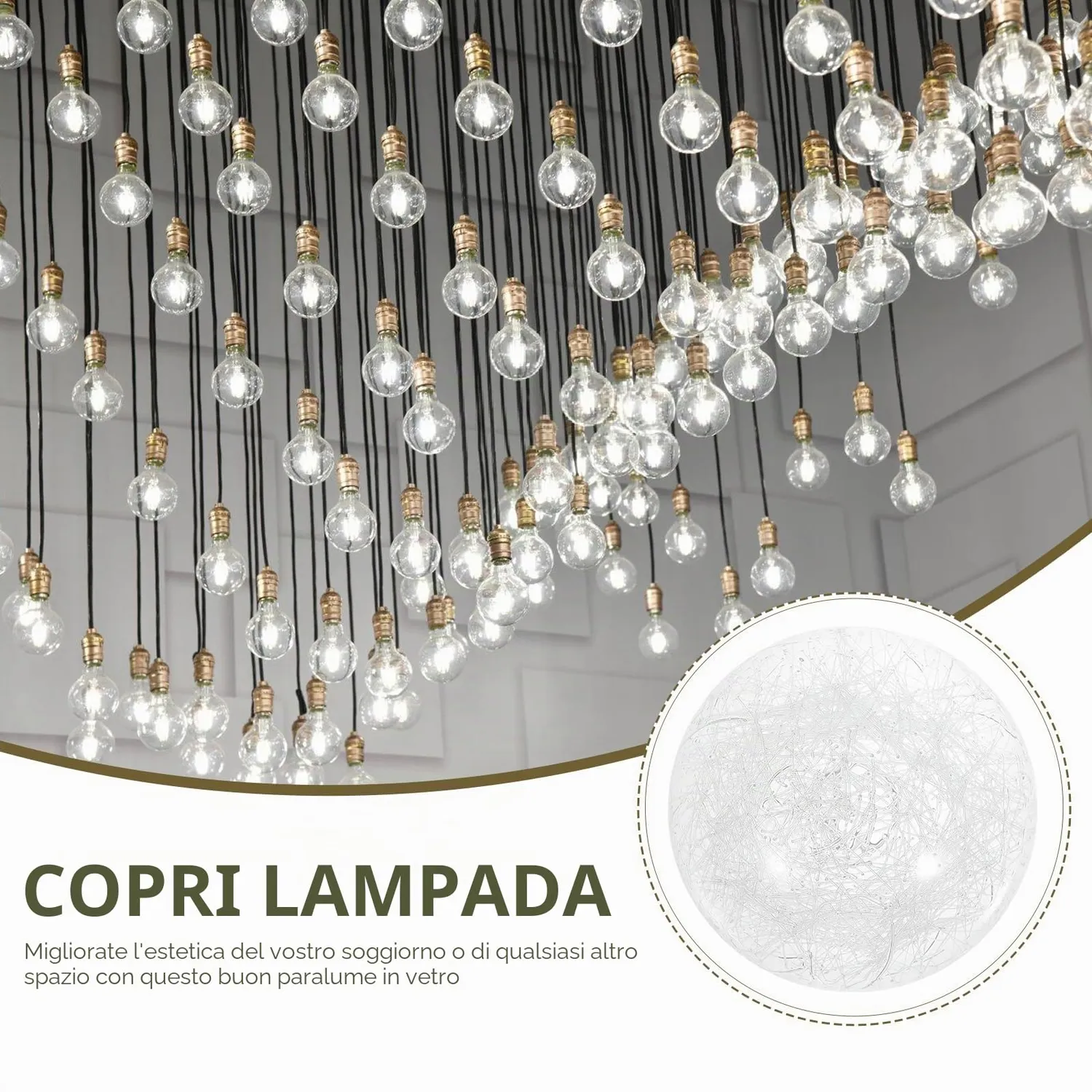 Angoily Sfera Paralume Vetro G9 10 cm Trasparente