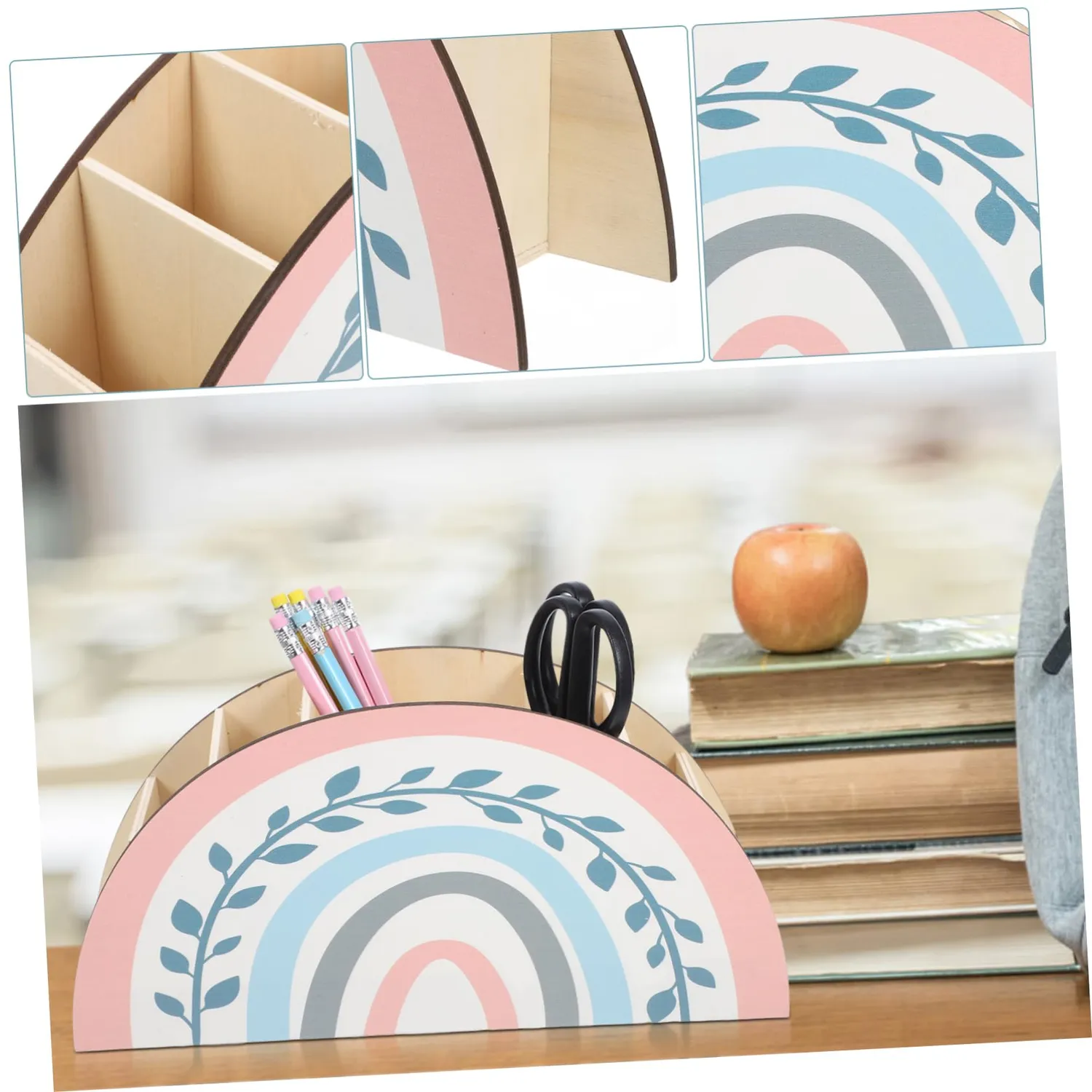 Angoily Portapenne Legno Organizer Scrivania Boho