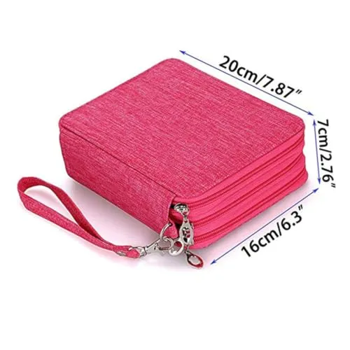 Angoily astuccio oxford roseo 3 scomparti 78 posti