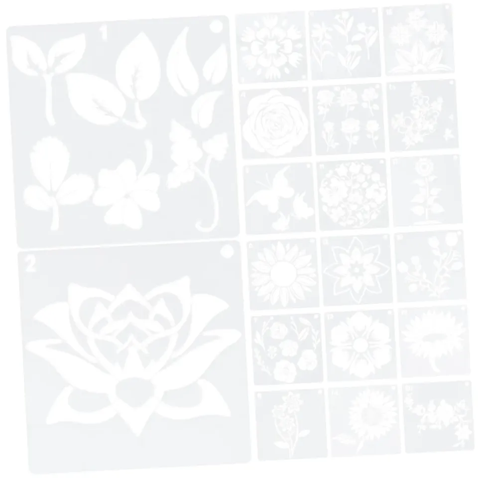 Angoily Stencil Floreali 20 Pezzi Riutilizzabili Pittura