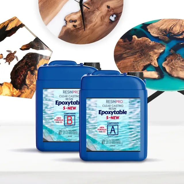 Naturesin Epoxytable 5 resina epossidica tavoli colata 5 cm trasparente