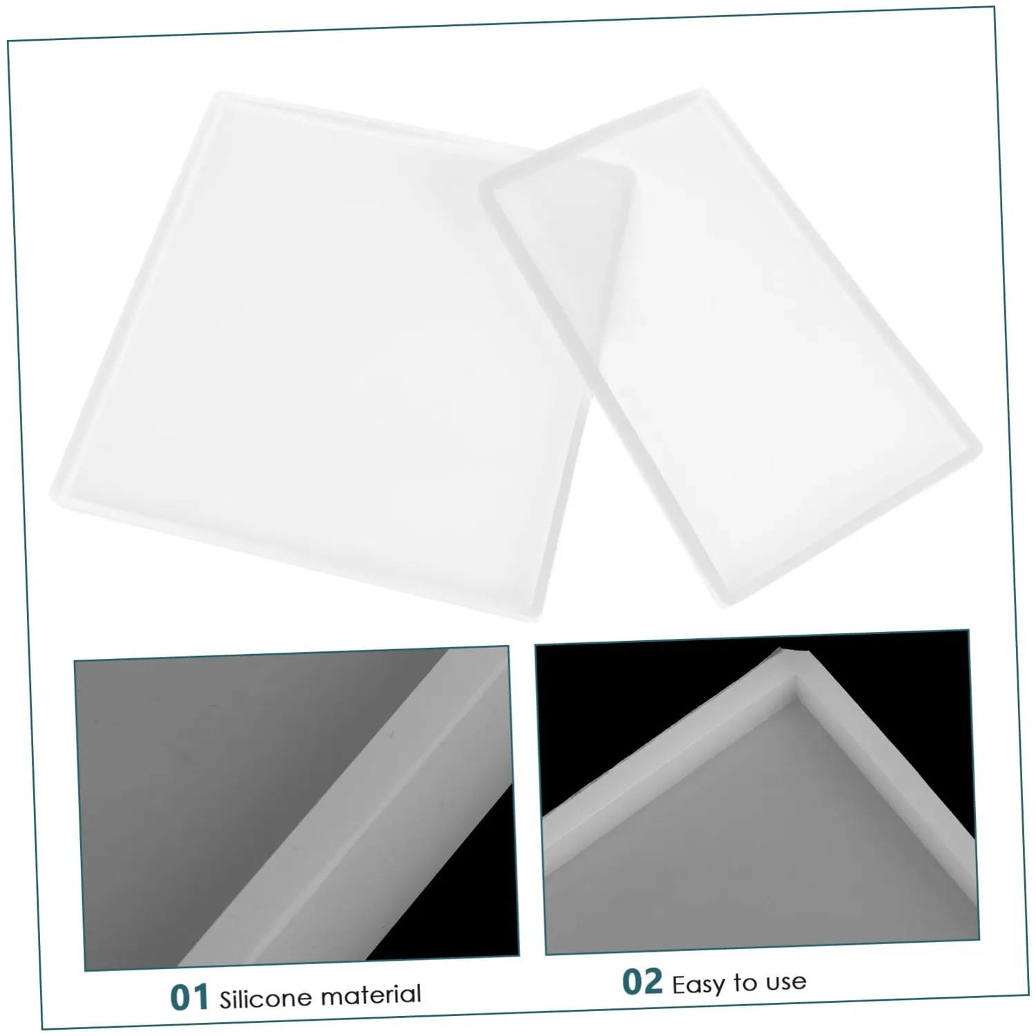 Angoily Stampo Silicone Resina Vassoio Bianco 2 Pezzi