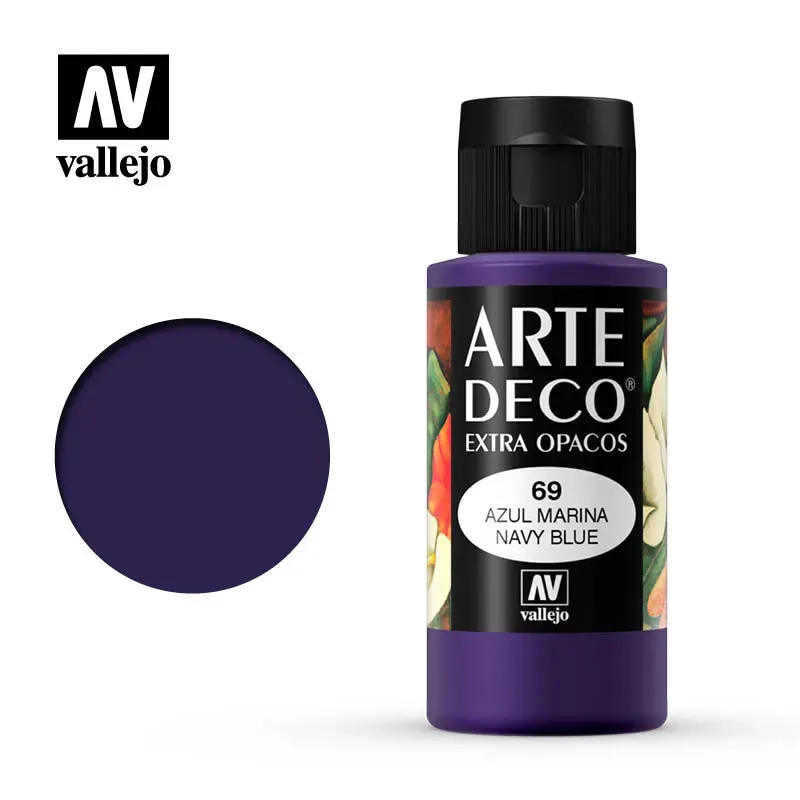Vallejo Arte Deco Navy Blue 069 colore 60 ml blu coprente