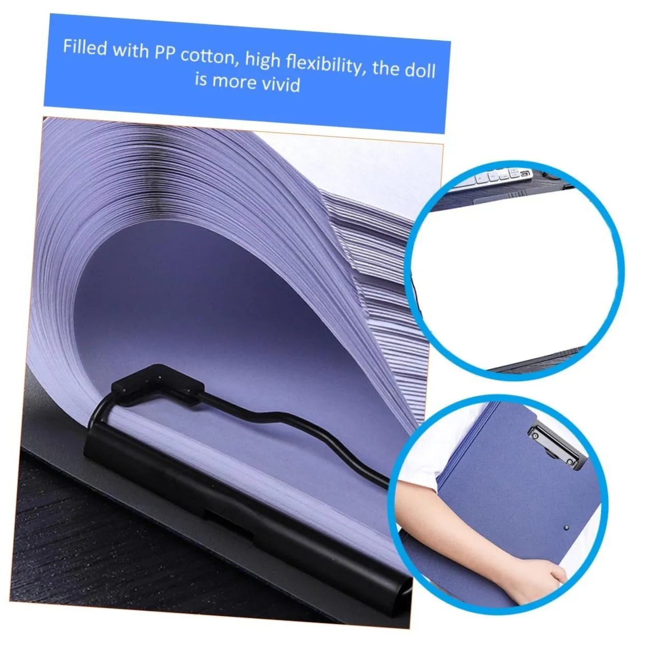 Angoily Clipboard A4 portablocco blu PP e metallo