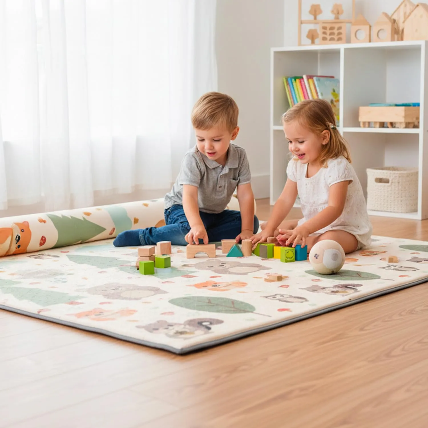 GIODICART Tappeto Gioco Bambini Bosco 200x150 cm 10 mm