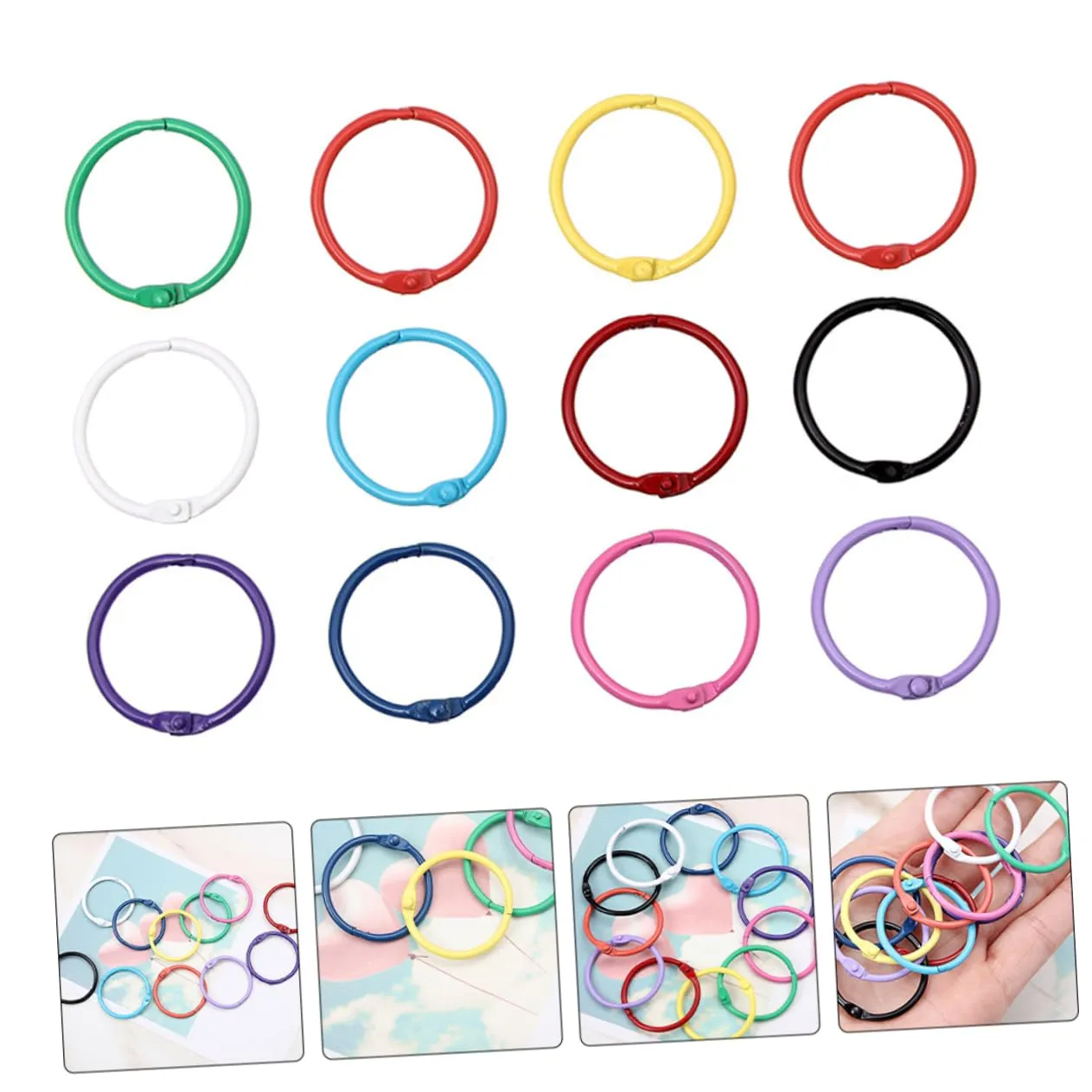 Angoily Anelli Portachiavi Metallo 70 Pezzi Colori Misti Resistenti