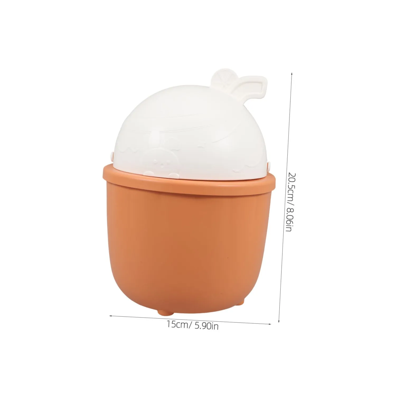 Angoily mini cestino coniglio arancia con coperchio