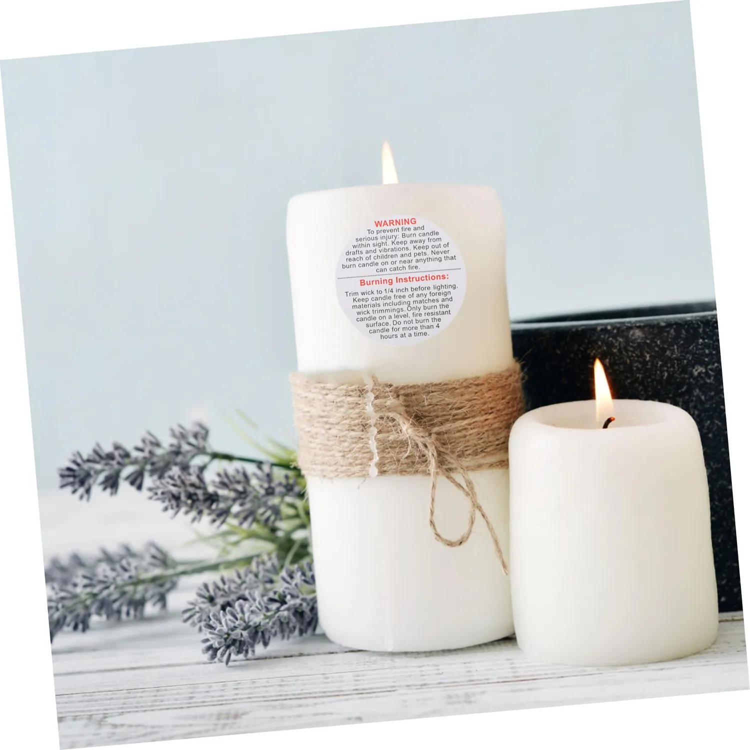 Angoily Etichette Avviso Candele Adesive Rotonde Nere 500 Pezzi