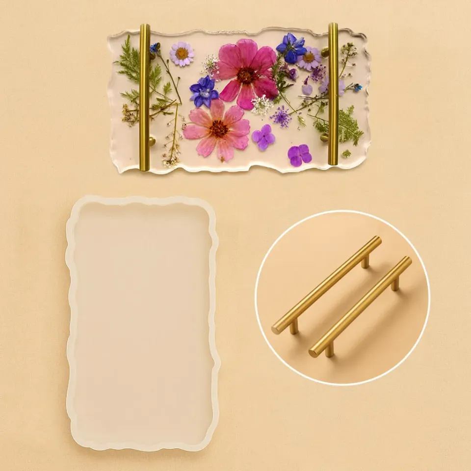 Naturesin Vassoio stampo silicone resina 30,5x17 cm bianco