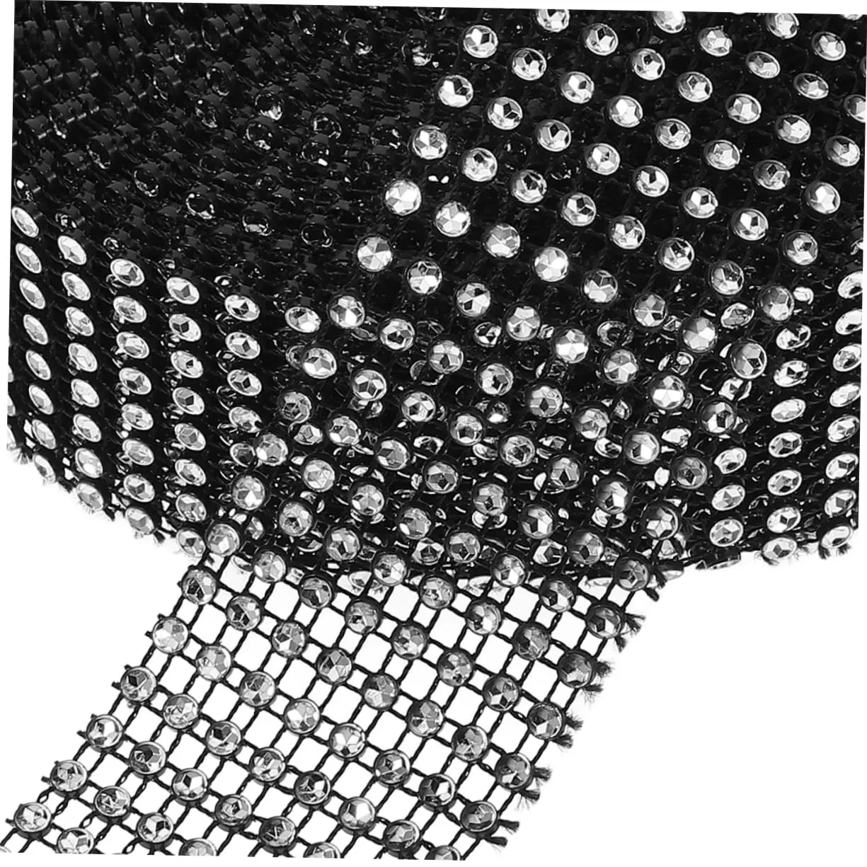 Angoily Nastro Strass Adesivo Argento Nero 2 Rotoli