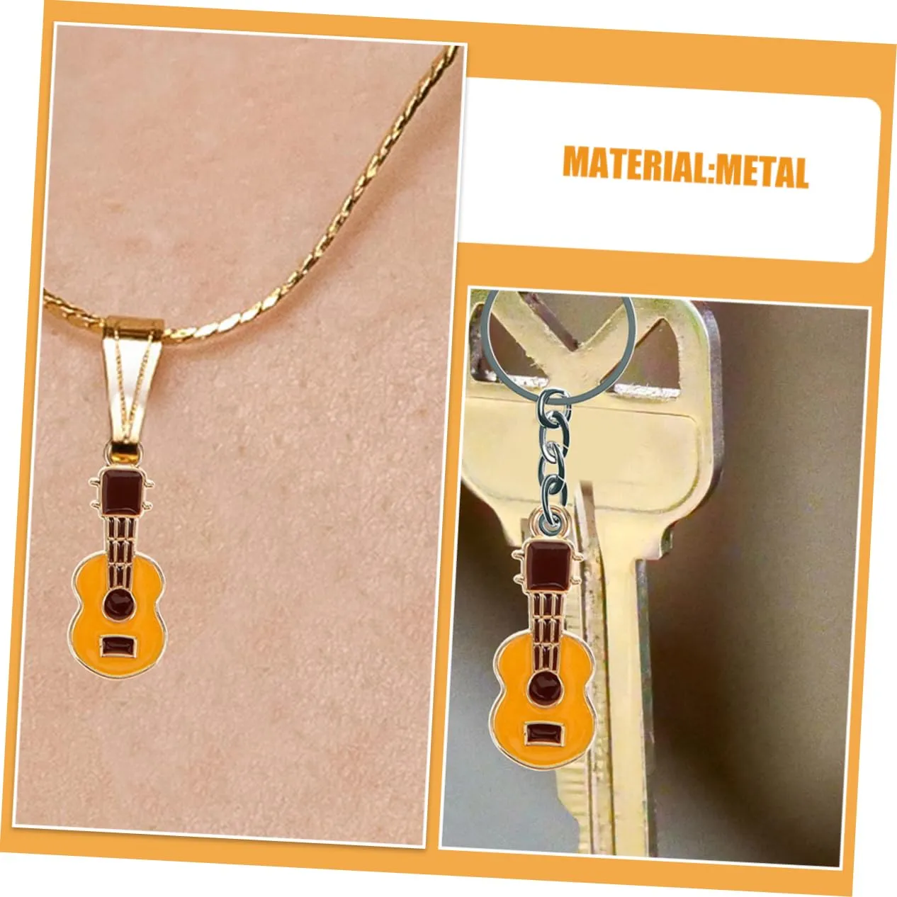 Angoily Chitarra ciondoli smaltati arancia 40 pezzi