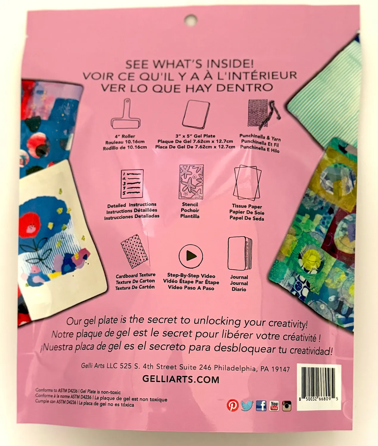Gelli Arts Journal Kit stampa gel con piastra 3x5 e journal