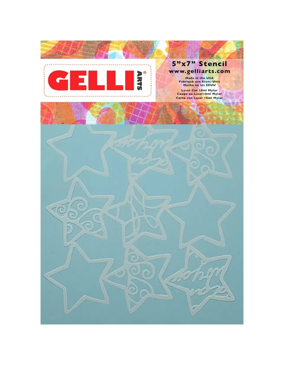 Gelli Arts Holiday Stars stencil natalizio 5x7 Giovanna Zara