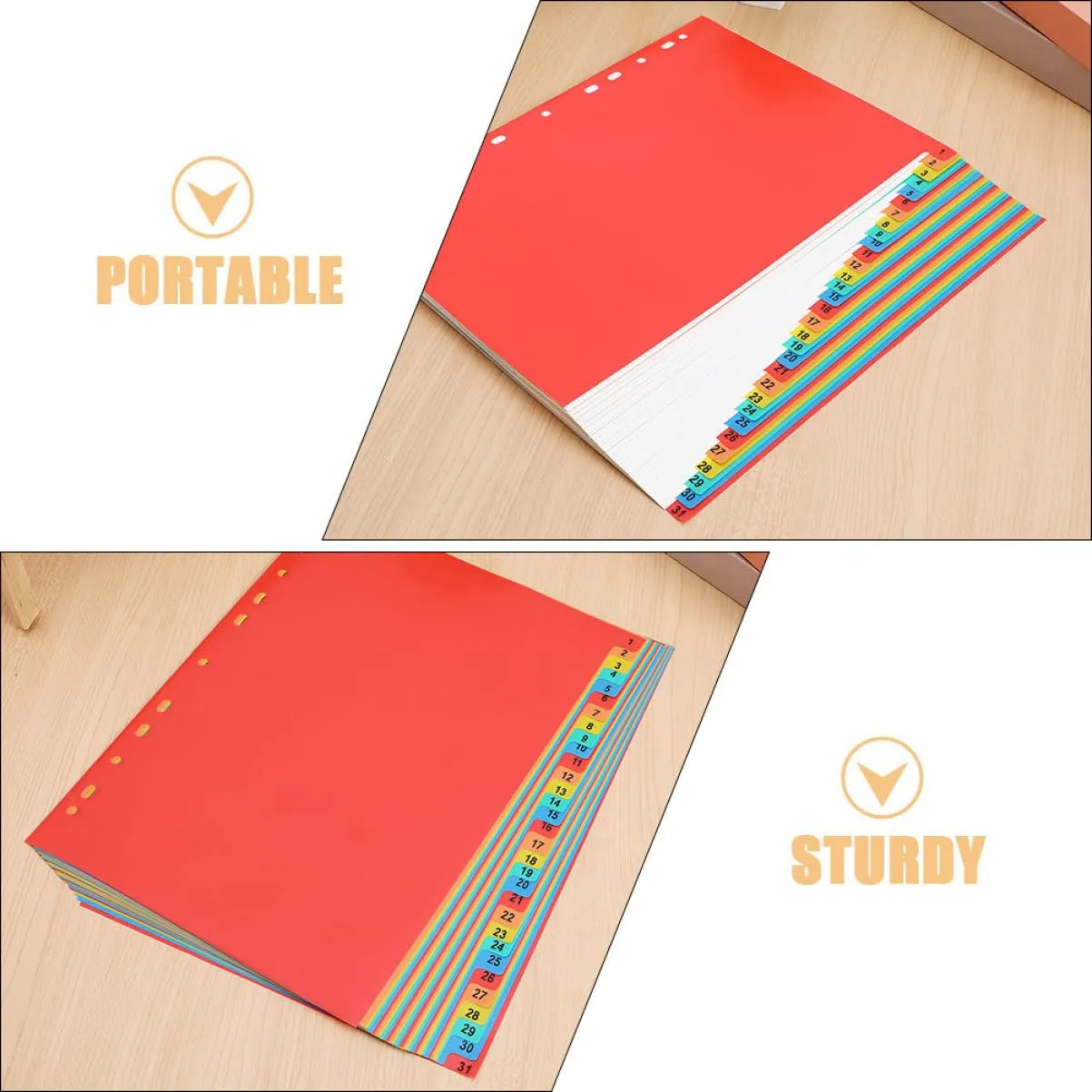 Angoily Divisori Indice A4 11 Fori Numerati 1-31 PVC 2 Set