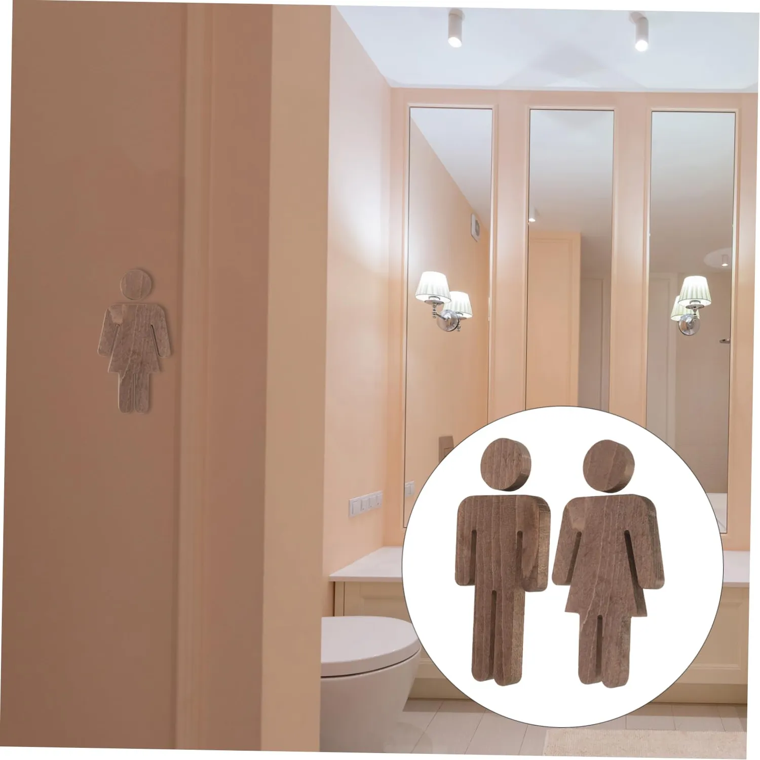Angoily cartello bagno uomo donna legno 1 paio divertente