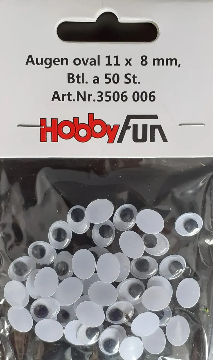 Deco Foam 3506006 occhi ovali finti 11x8 mm 50 pz mobili