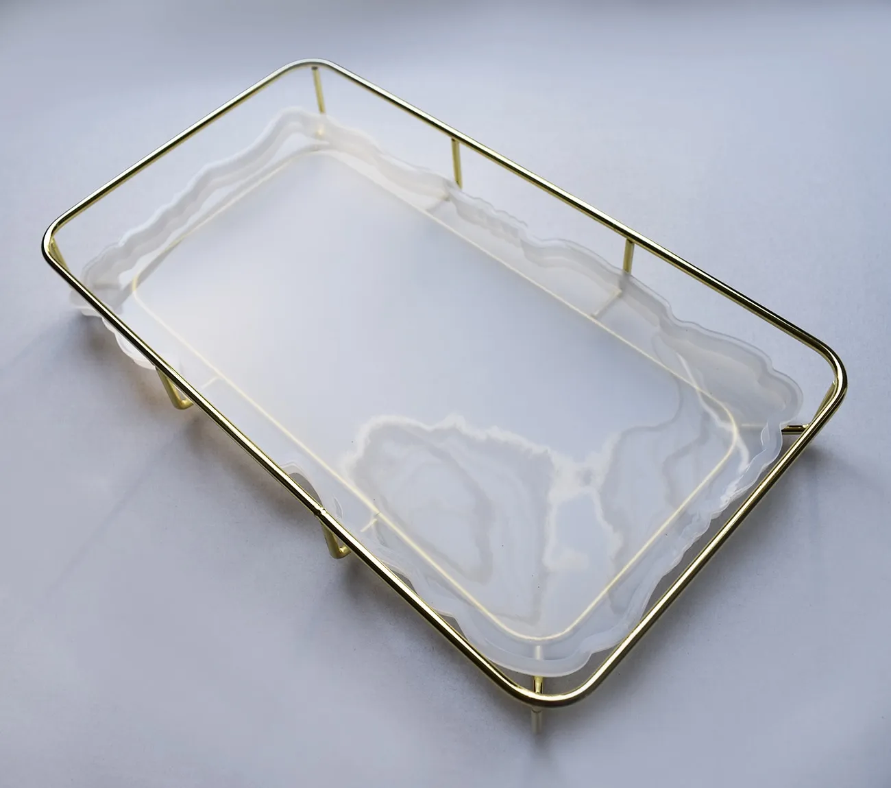 Naturesin Vassoio Rettangolare 30,5x17 cm stampo + supporto oro