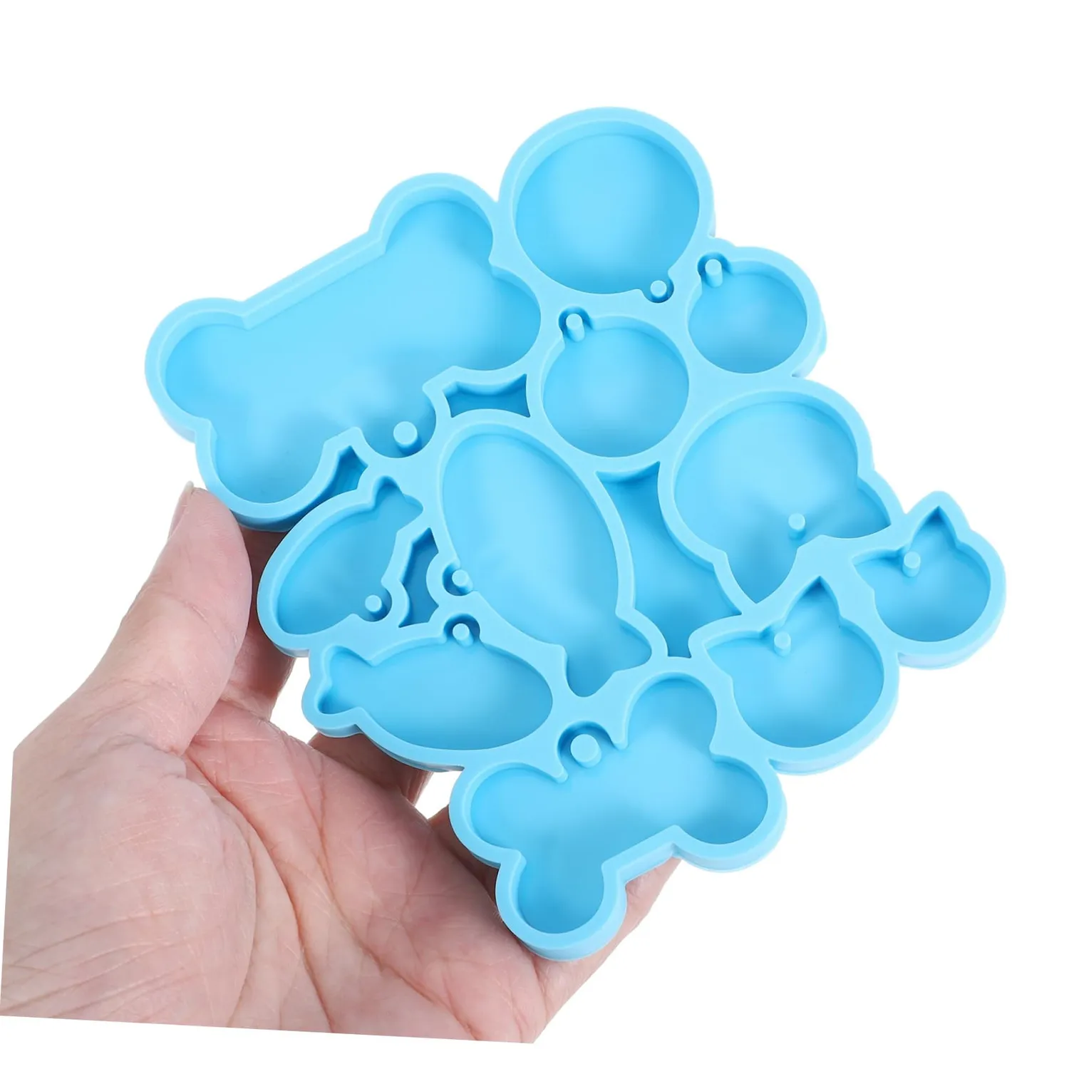 Angoily Stampi Silicone Targhette Cane Resina Forme Blu