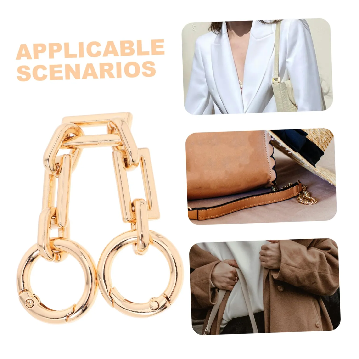 Angoily Catena Borsa Oro Fibbia Quadrata 1 Pz Regolabile