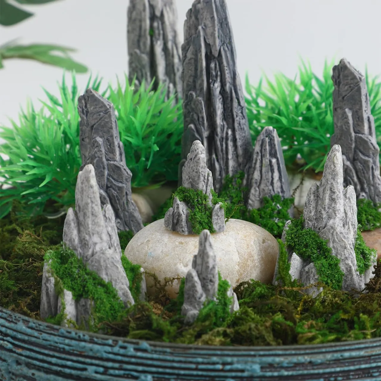 Angoily Roccia miniatura decorativa bonsai in resina