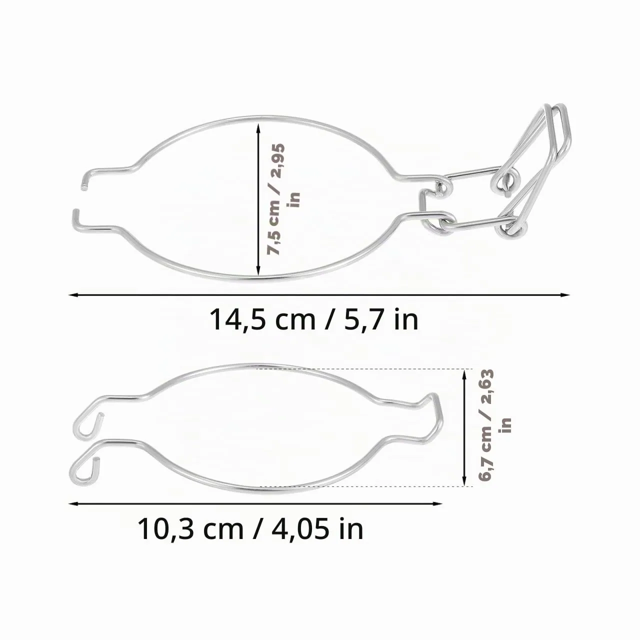Angoily fibbia chiusura barattoli 10 pezzi argento inox