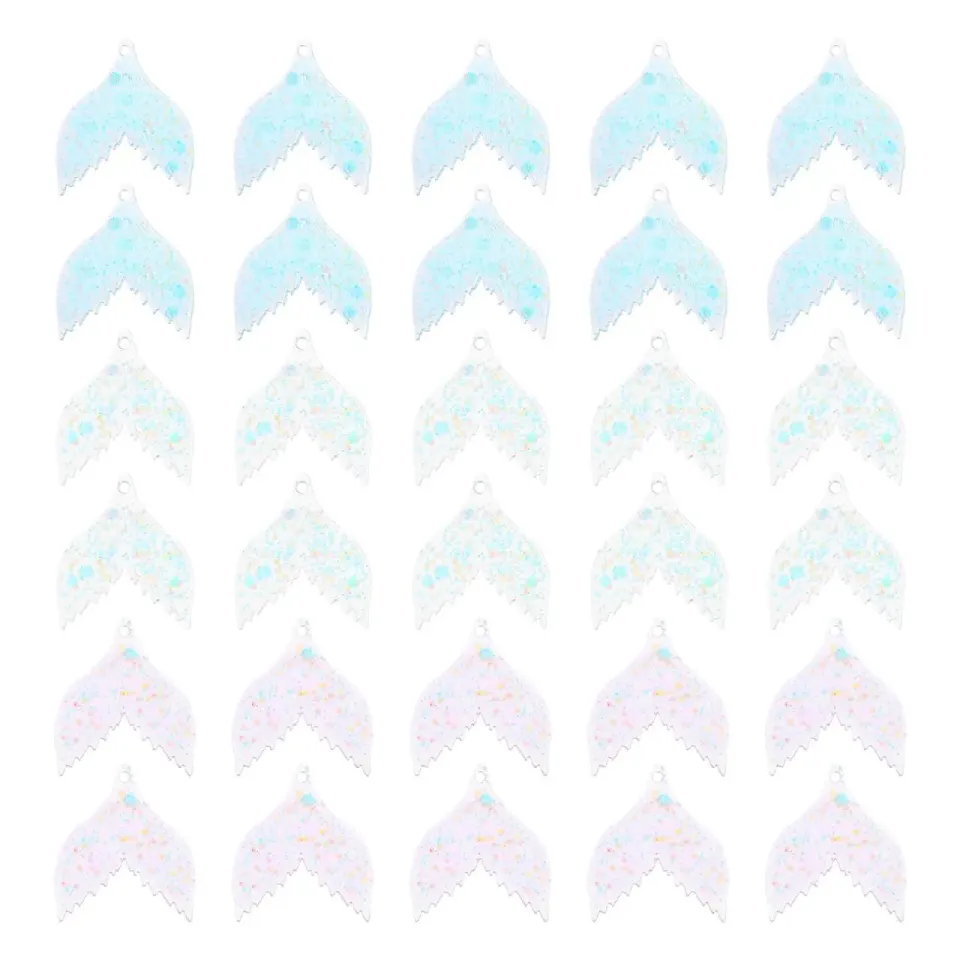 Angoily Ciondoli Coda Sirena Resina 30 Pezzi 3 Colori