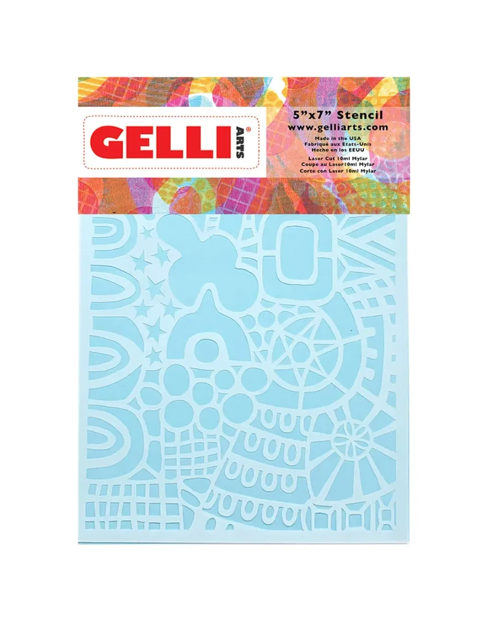 Gelli Arts Wonderland stencil Marsha Valk 13x18 cm dettagli