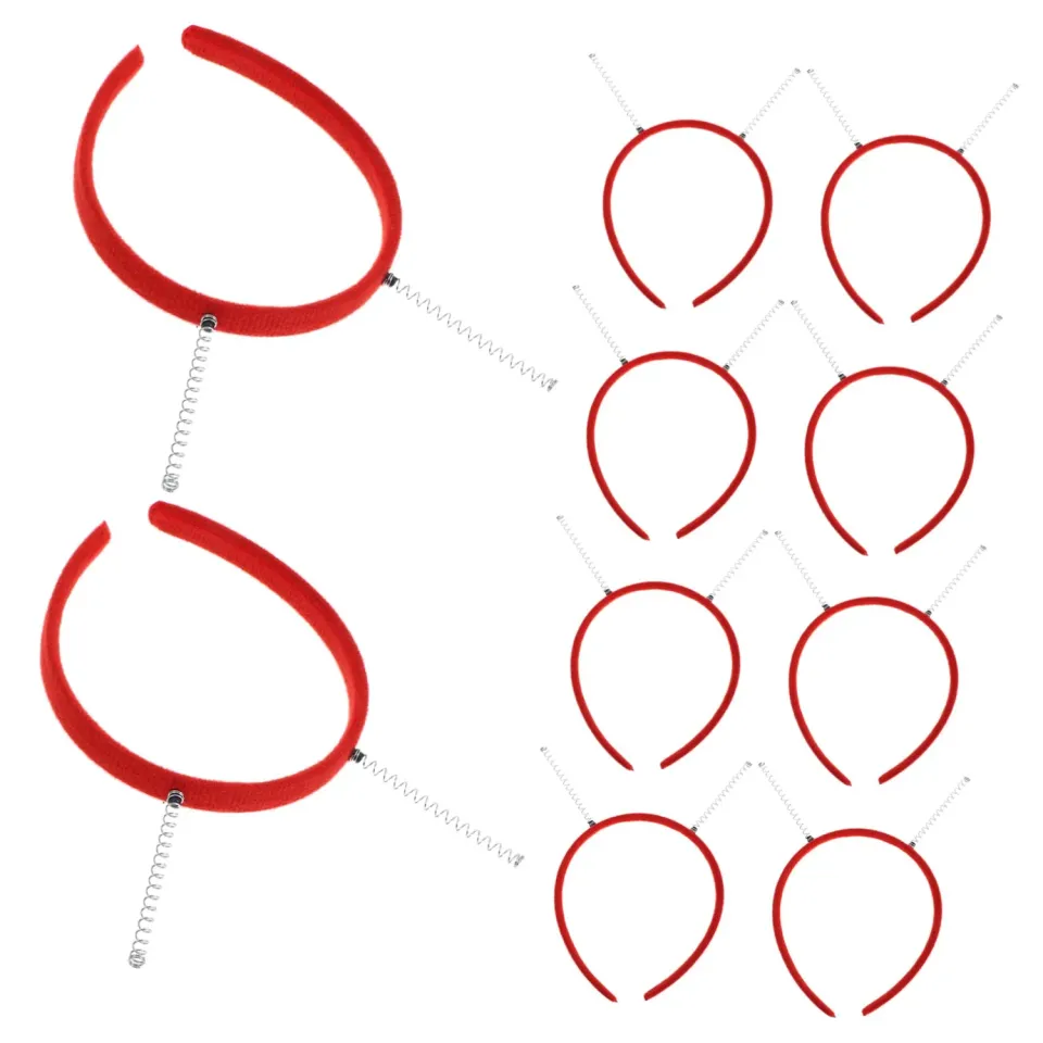 Angoily cerchietto alieno antenne 10 pezzi nero e rosso