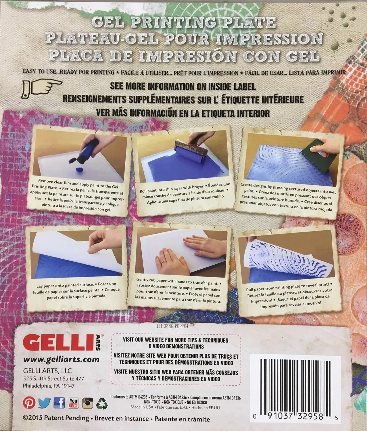Gelli Arts piastra gel 12"x14" stampa grande riutilizzabile