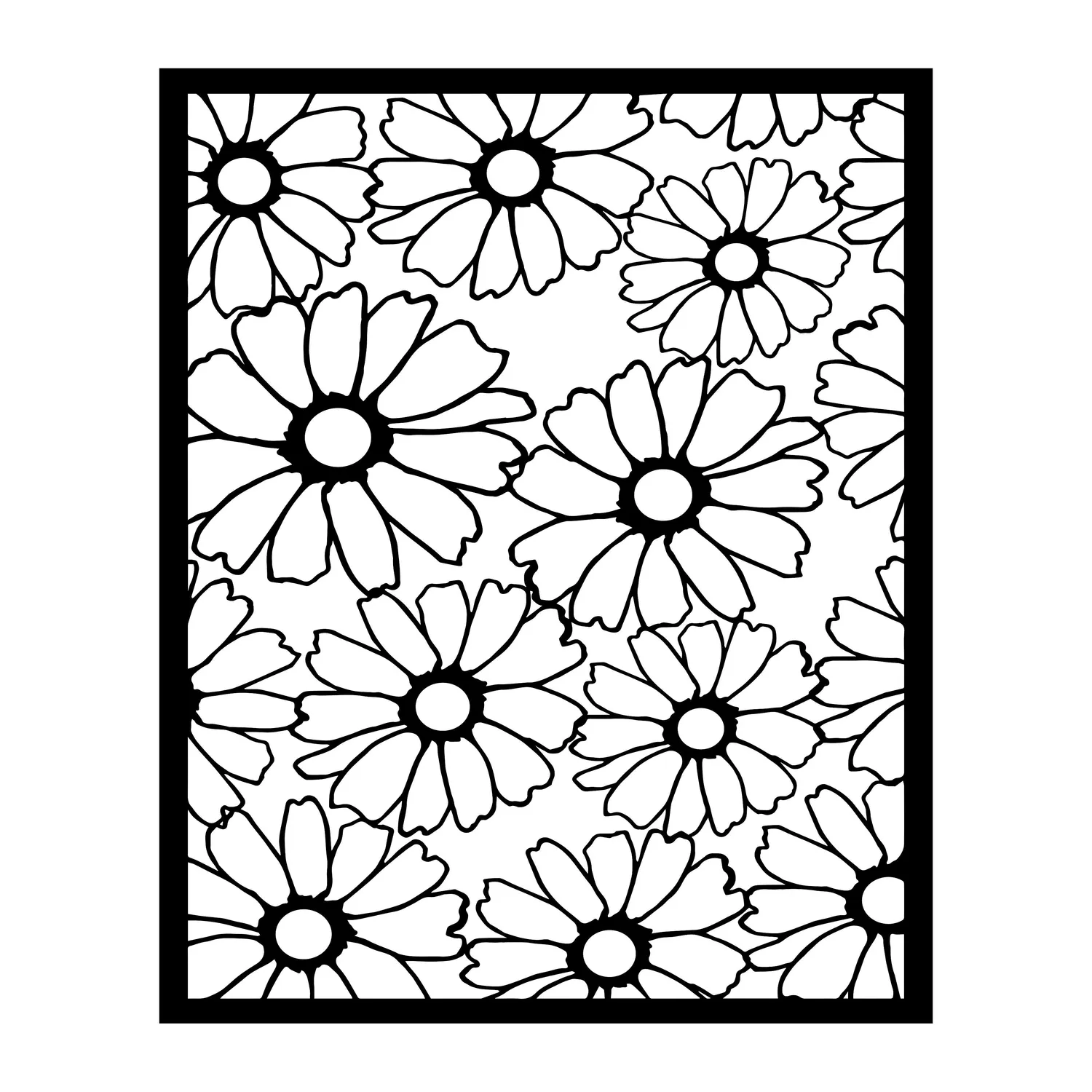 Gelli Arts Flower Stencil 8x10 stencil floreale riutilizzabile