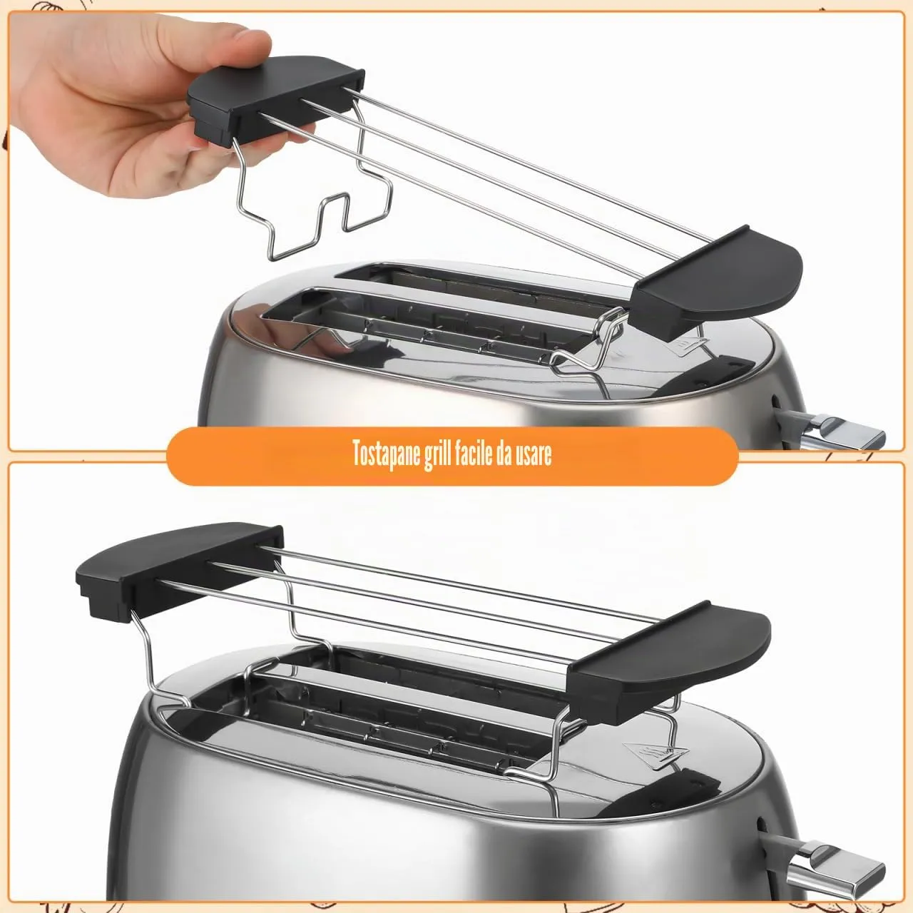 Angoily Rack Toast Griglia Tostapane Acciaio Inox Pane Croccante