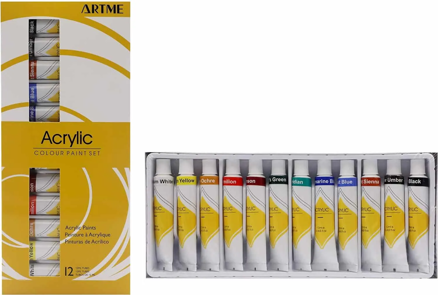 Naturesin 12 Colori Acrilici kit coloranti 12 pezzi coprenti