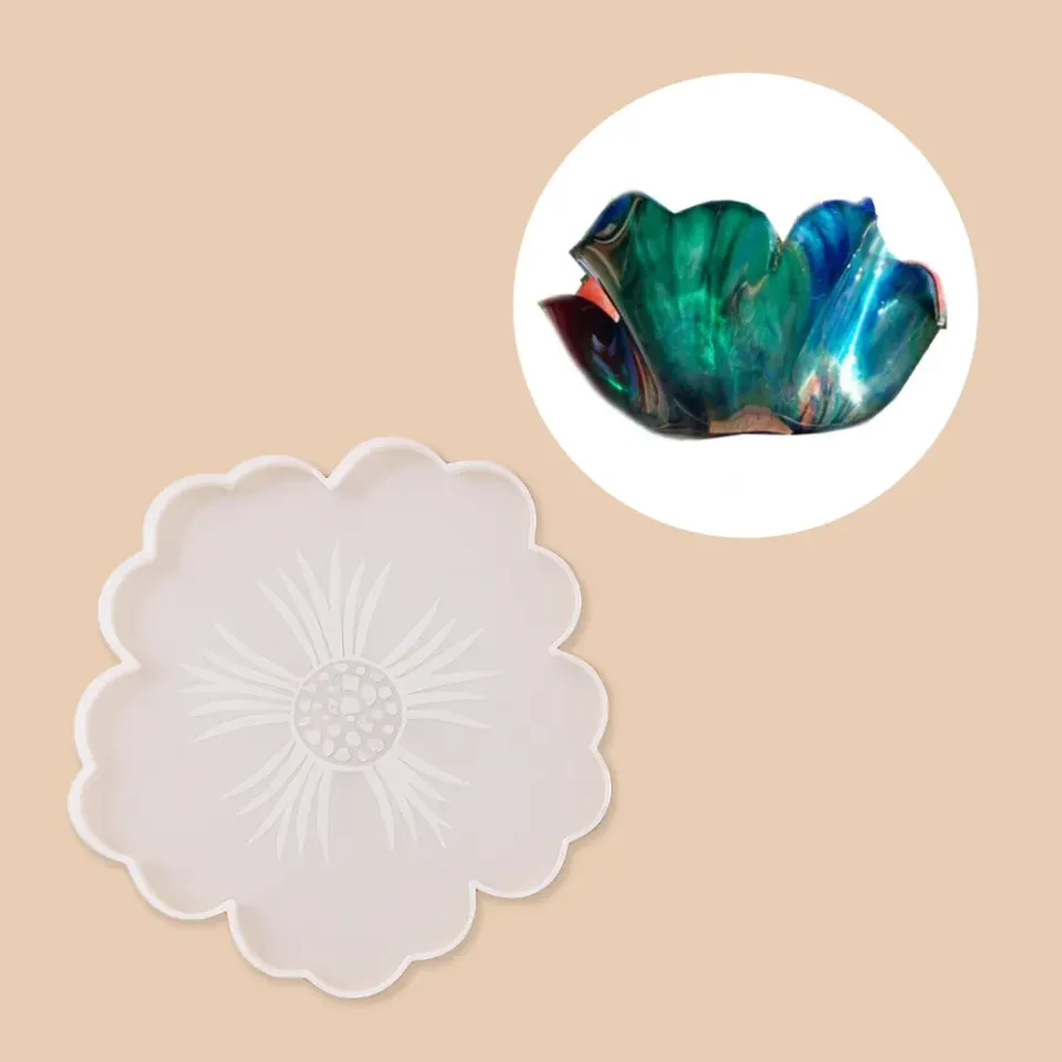 Naturesin Fiore stampo silicone vassoio 35 cm per resina