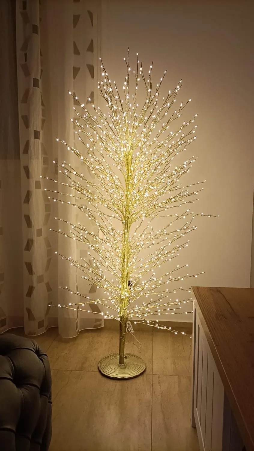 Giodicart Xmas Faggio 1500 Led albero luminoso oro 150 cm luce calda