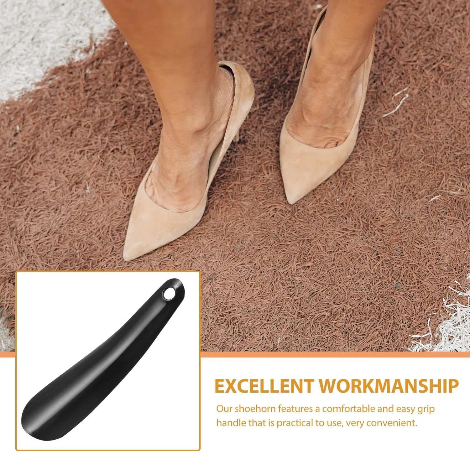 Angoily calzascarpe in plastica nero 16 cm resistente